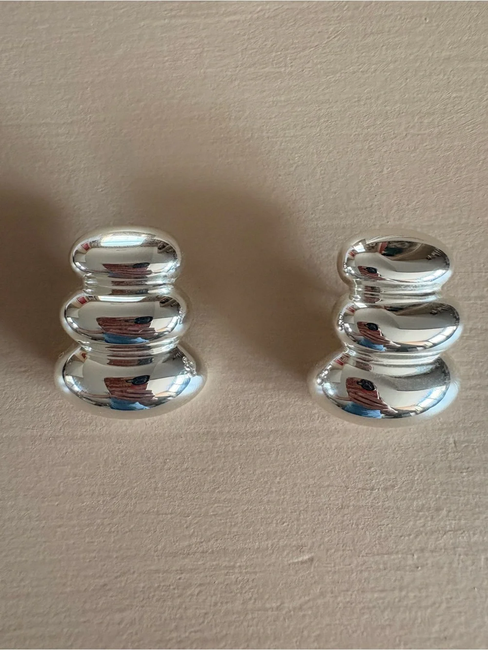 Jenny Bird Polished Silver Statement Earrings - Picture 3 of 4